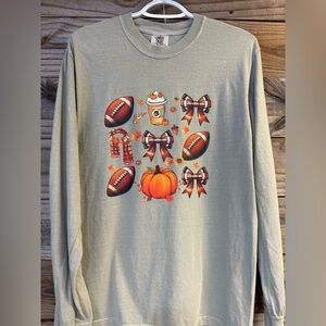 Comfort Colors Kids Football Autumn Long Sleeve Shirt